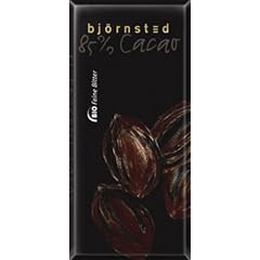 Bj�rnsted Bio Feine Bitter schokolade, 85% Cacao- mehr ist fast nicht m�glich, f�r Feinschmecker und Liebhaber edler Bitter Schokolade, GROSSFORMATTAFEL, 100g