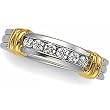 Platinum and 18K Yellow Gold Diamond Wedding Band Duo - Lady's Ring - 0.24 Ct.