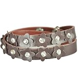 Starflower Cubic Zirconia PU Leather Double Wrapped Fashion Snap Bracelet