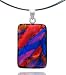 Sterling Silver Dichroic Glass Red and Blue Rectangular...