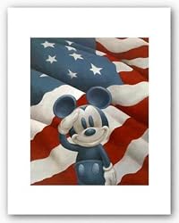 Mickey Salutes America by Walt Disney 10"x8" Art Print Poster Disney