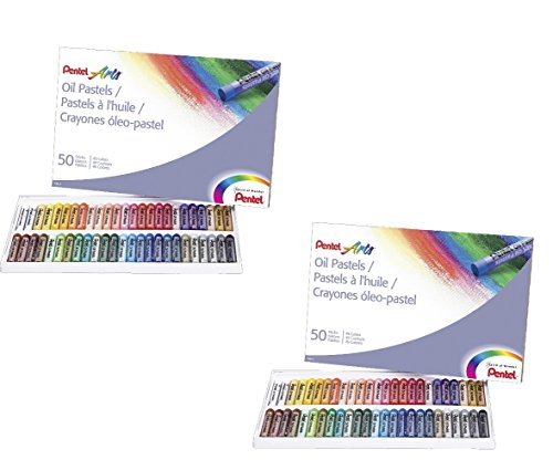2 PACK SET - Pentel Arts Oil Pastels, 50 Color Set (PHN-50) 2 Sets!!