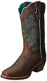 Justin Boots Women's Silver Collection 12" Punchy Boot Wide Square Single Stitch Brown Rubber Outsole,Chocolate Puma Buffalo,9.5 C US