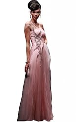 Crystal Crystals Applique Lace Vintage Beaded Chiffon/Taffeta/Tulle Evening Dress 