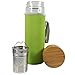 Pekoe Tree Tea Tumbler - Naturally Infuse Water with Delicious Loose Leaf Tea, Fruit & Juice - Comes with Bonus Gift Soft Neoprene Case - Slim Double Walled Glass Bottle comes w/ No Leak Bamboo Lid