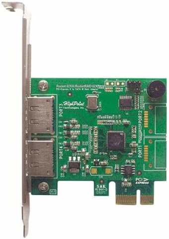 HighPoint RocketRAID 622 2 eSATA Port PCI-Express 2.0 x1 SATA 6Gb/s RAID Controller,Clear