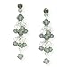 Sparkle Silver Tone Black Diamond Color Cluster Drop Earrings