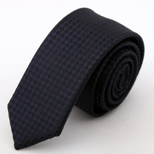 Black Plaid Slim Necktie Matching Gift Box Set Black Gift Ideas for Men Ps1048
