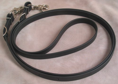 Roper Style Reins Heavy Weight Black Beta Biothane