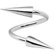 14 Gauge Stainless Steel 12mm Spike Spiral Twister Ring - 7/16