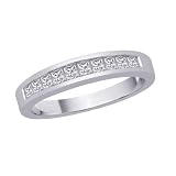 14K White Gold 1/2 ct. Princess Cut Diamond Wedding Band