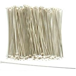 100 Sterling Silver Head Pins Hat Stick Pin Part Findings 2" 22 Gauge