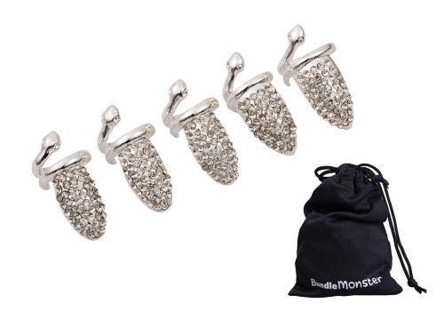 Bundle Monster 5pc Women Girls Retro Cool Fashion Popular Finger Nail Ring Punk Design