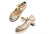THEE BRON Toddler Little Girls Low Medium Heel Dress Flats Mary Jane Pumps (8M US Toddler, TB901 Gold)