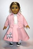 Poodle Skirt Outfit with Cardigan. COMPLETE Outfit with Shoes! Fits 18