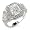 Brass Rhodium Ring with Clear CZ - Size: 5-10, 5