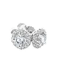 Diamond Halo Earrings 1ctw
