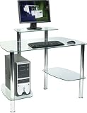 Glacier Modern Clean Glass Workstation Computer Desk