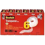 Scotch Transparent Tape, 3/4 x 1000 Inches, 6 Rolls (600K6)