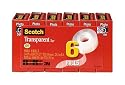 3M 600K6 Transparent Glossy Tape 3/4 x 28 Yards 1 in.Core Clear Six per Box
