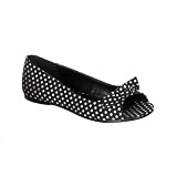 Women's Cute Ballet Flats Shoes Polkadot Shoes Peep Toe Open Toe Black or Red