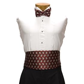 FSU Cummerbund and Bow Tie Set - Florida State University Garnet Cummerbund Set with Seminole Logo