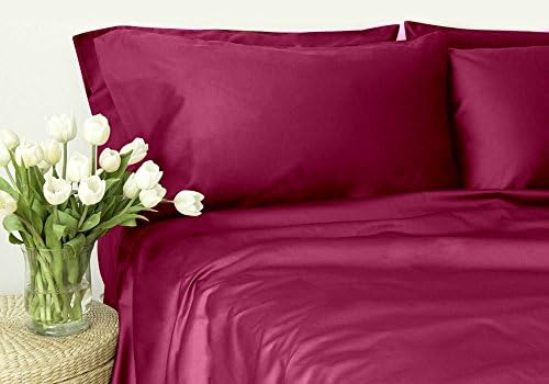 New Luxurious 300 Thread Count 100% Egyptian Cotton Solid Attached Waterbed Sheet Set, Califoria King , Wine with 21" deep pocket by Suburban Linens
