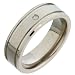 Titanium Grooved TI418-7 1x5p Bevelled Edge 5pt Diamond Ring