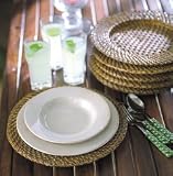 Set of 6 Rattan Charger Plates