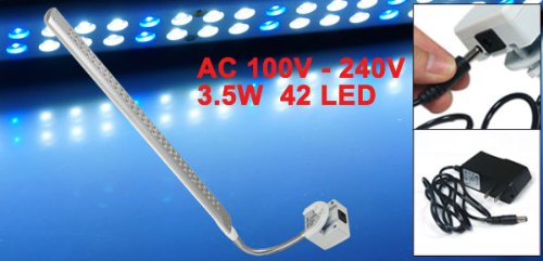 Como 3.5W 42 LEDs White Blue Light Aquarium LED Clip Lamp AC 100V - 240V