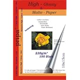 pripa 100 Blatt Fotopapier 10 x 15 cm , 230g/qm , high -glossy (hoch-glaenzend) -sofort trocken -wasserfest-hochwei�-sehr hohe Farbbrillianz, fuer InkJet Drucker (Tintenstrahldrucker).Beidseitig bedruckbar, einseitig High Glossy + einseitig matte Papervon "pripa"