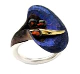 Titanium Collection Certified Genuine Amber, Titanium and Sterling Silver Ring Sizes 5,6,7,8,9,10,11,12