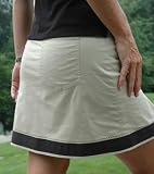 Golftini Women's Khaki with Black Saddle Stitch Golf Skort