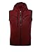 uxcell Men's Sleeveless Slim Fit Hoodie Vest Zipper Drawstring Gilet Jacket with Pockets 34 Burgundy
