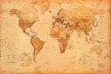 Antique Style World Map - Poster (Size: 36 x 24) Collections Poster Print - 36x24