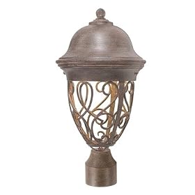 Golden Lighting 10517-P COB Post Exterior Fixture, Corsini Bronze finish