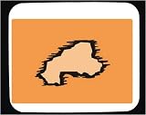 Decorated Mouse Pad with geographical, map, "Burkina Faso", outline, geography, region, place, land
