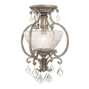 Trevi Semi Flush Mount in Roma Silver