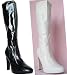 All Products : Catwoman Black Patent White Matte Knee Go Go Go-Go Boots