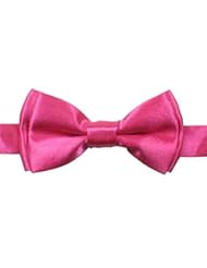 Apparel: Boys Solid Color Banded Satin Bow Ties (hot pink)