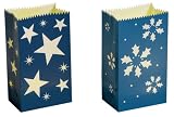 Bethlehem Lighting Indoor/Outdoor Battery-Operated Luminaria Stars with LED Amber Flicker Bulbs, 2-Piece