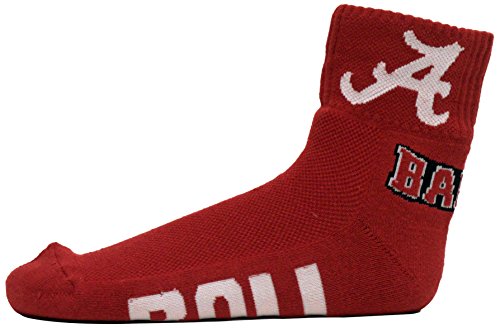 NCAA Alabama Crimson Tide QTR Socks, Red, One Size