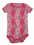 Dr. Seuss Newborn Girls Pink Argyle Cat in the Hat Print Onesie Bodysuit