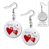 BEST FRIENDS HEARTS Valentine's Day Hook Dangle Earrings