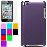 Purple Cover for iPod touch 4th gen for New Ipod Touch 4th Generation with Camera Suitable for 8G 32G 64G + New Ipod Touch 4G Clear Screen Protector , Purple