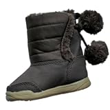 Infant Girls Brown Pom Pom Winter Baby Boots