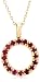 Yellow Gold Overlay Sterling Silver Open Circle Ruby Pendant w/ Diamond Accents, 18