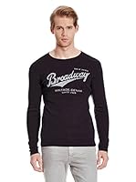 Broadway NYC Camiseta Manga Larga Boston (Negro)