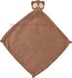 Chenille SLEEPY BROWN OWL Security Blankie