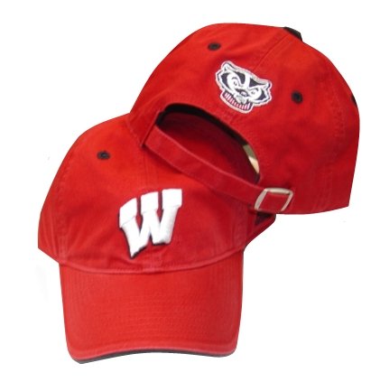 Wisconsin Badgers Red Adult OSFA Adidas Slouch Cap / Hat